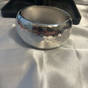 Silver Hammered Bracelet